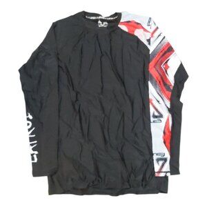 Men's LaFroi XXL Long Sleeve Rash Guard Shirt Black/Red/White Graphic Print